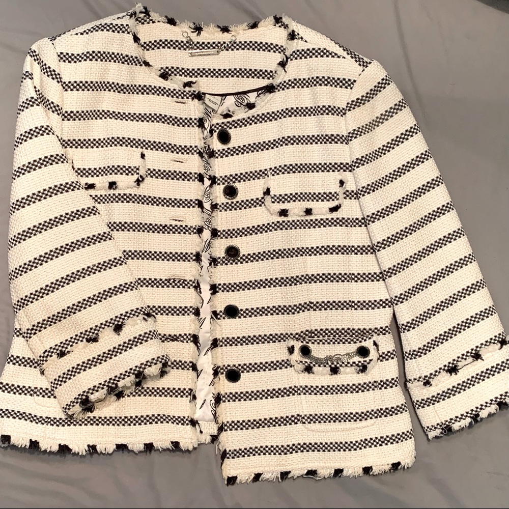 Stylish black and white stripped Jacket